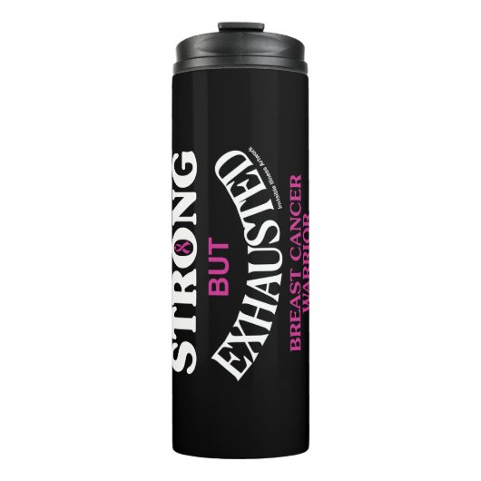 STARK, ABGESCHAFFT... Brustkrebs Thermosbecher (Vorderseite)