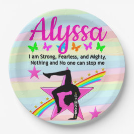 STARK, ANGST UND MÄCHTIG GYMNAST PAPPTELLER