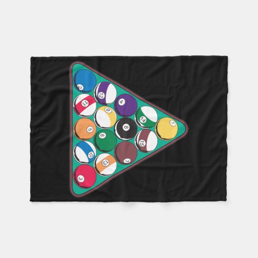 Stark beanspruchte Billardkugeln Fleecedecke (Vorderseite (Horizontal))