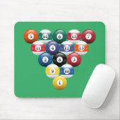Stark beanspruchte Billardkugeln Mousepad (Mit Mouse)