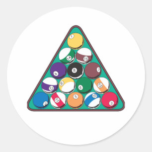 Stark beanspruchte Billardkugeln Runder Aufkleber