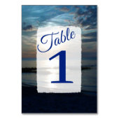 Stark Blue Ocean Wedding Tischnummer Cards (Vorderseite)