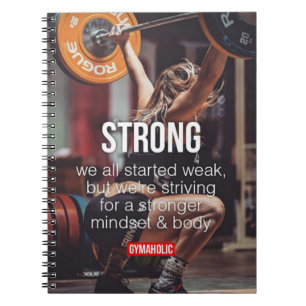 STARK, das Gewichts-Anhebeninspirierend Wörter de Notizblock