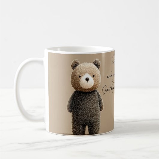 "Stark, freundlich und wächst jeden Tag."  Kaffeetasse (Links)