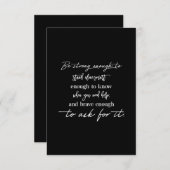 stark genug sein, um allein klug genug zu sein, um dankeskarte (Vorne/Hinten)