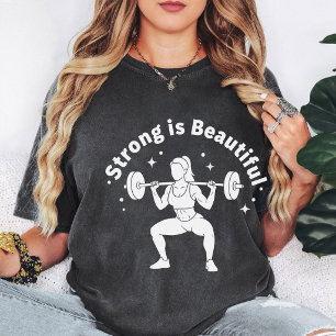 Stark ist schön Kraftdreikampf Kniebeuge Grafik T-Shirt