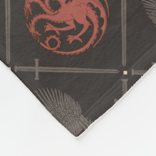 Stark, Lannister, Targaryen, Iron Throne Muster Fleecedecke (Ecke)