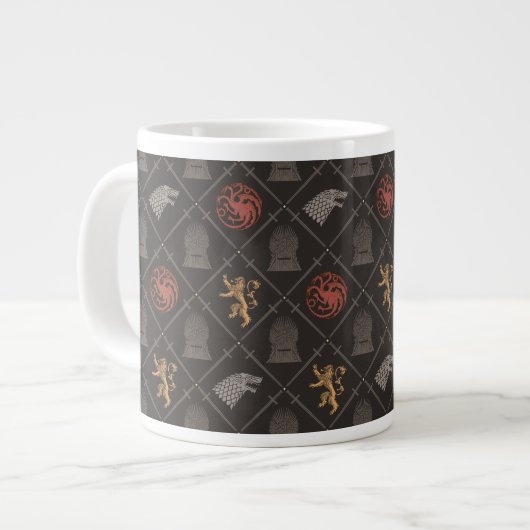 Stark, Lannister, Targaryen, Iron Throne Muster Jumbo-Tasse (Vorderseite Links)