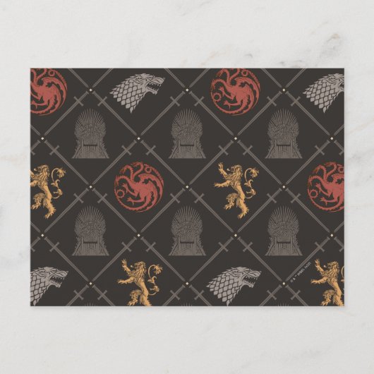 Stark, Lannister, Targaryen, Iron Throne Muster Postkarte (Vorderseite)