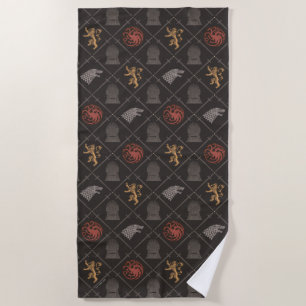 Stark, Lannister, Targaryen, Iron Throne Muster Strandtuch