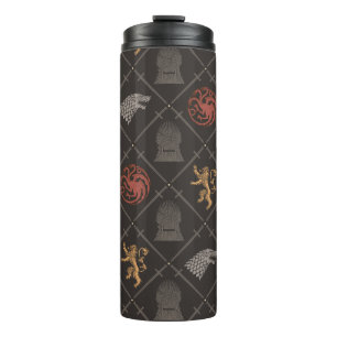 Stark, Lannister, Targaryen, Iron Throne Muster Thermosbecher