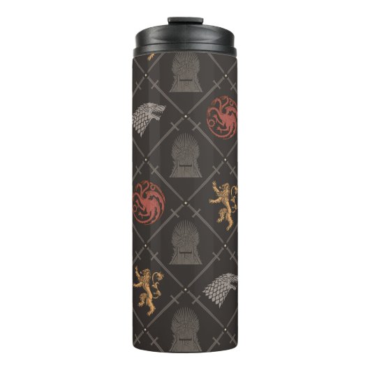 Stark, Lannister, Targaryen, Iron Throne Muster Thermosbecher (Vorderseite)