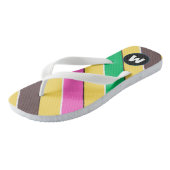 Stark moderne, farbenfrohe Retrostreifen Badesandalen (Schrägansicht)