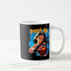 Stark Punchende Frauen Kickbox Kämpferin Kaffeetasse
