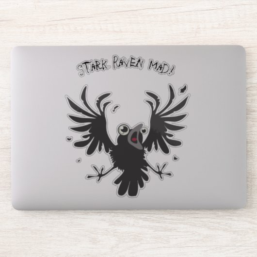 Stark Raven Mad Crazy Old Birb Raven Aufkleber (Computer)