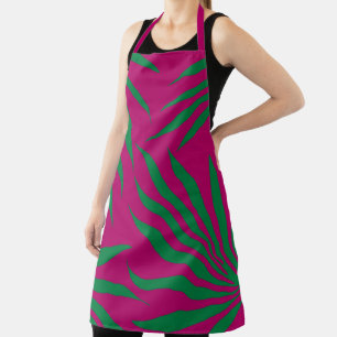 Stark rosa Green Leaf Tribal Muster Afrikanisches Schürze