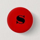 Stark rotes Monogramm Beruflich Button (Vorderseite)