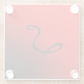 Stark rotes Monogramm Beruflich Glasuntersetzer (Rückseite)