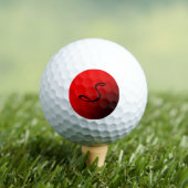 Stark rotes Monogramm Beruflich Golfball (Insitu T-Shirt)