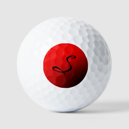 Stark rotes Monogramm Beruflich Golfball (Vorderseite)