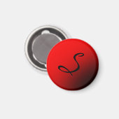 Stark rotes Monogramm Beruflich Magnet (Vorderseite/Rückseite)