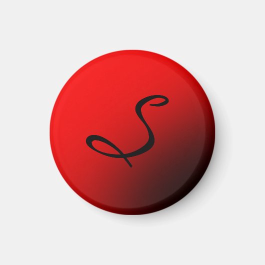 Stark rotes Monogramm Beruflich Magnet (Vorne)
