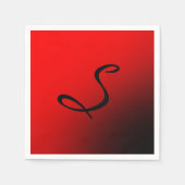 Stark rotes Monogramm Beruflich Serviette (Vorderseite)