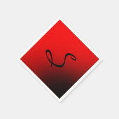 Stark rotes Monogramm Beruflich Serviette (Ecke)