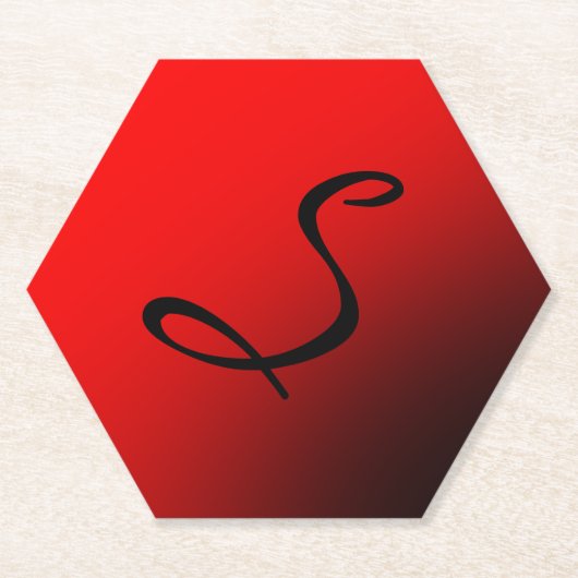 Stark rotes Monogramm Beruflich Untersetzer (Vorderseite)