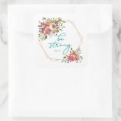 stark sein quadratischer aufkleber (Tasche)