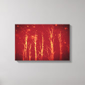 Stark Trees Starry Sky Red Nature Leinwanddruck (Vorderseite)