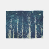Stark Trees Stars Natur Aquamarin Blue Fleecedecke (Vorderseite (Horizontal))