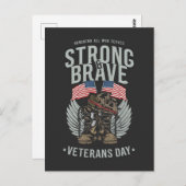 Stark und tapfer Veteranen Day USA Flag Postkarte (Vorne/Hinten)