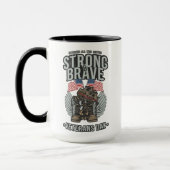 Stark und tapfer Veteranen Day USA Flag Tasse (Links)