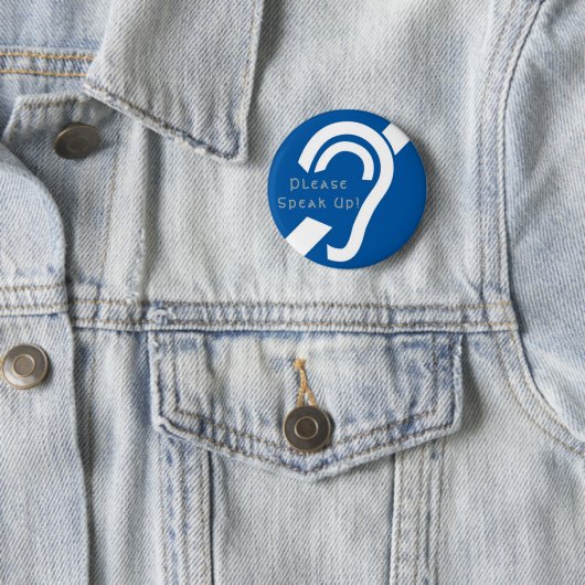 Stark von der Anhörung, sprechen Sie bitte oben! Button (Beispiel)