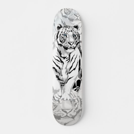 Stark weiße Tiger-Skateboard Skateboard (Vorne)