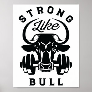stark wie eine Bull Power Hub Bodybuilding 6 Poster