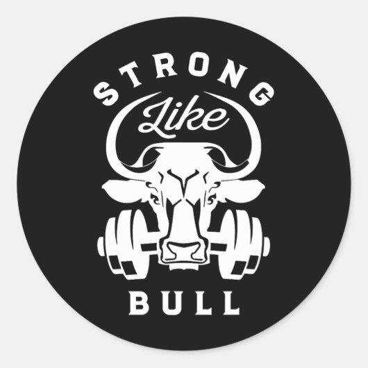 stark wie eine Bull Power Hub Bodybuilding 7 Runder Aufkleber (Vorderseite)