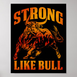 stark wie eine Bull Powerlift-Bodybuilding 12 Poster