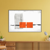 Stark Windows Minimalistisch Modern Orange und Gra Leinwanddruck (Insitu (Wohnzimmer))