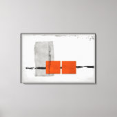 Stark Windows Minimalistisch Modern Orange und Gra Leinwanddruck (Vorderseite)