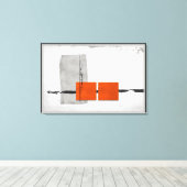 Stark Windows Minimalistisch Modern Orange und Gra Leinwanddruck (Insitu (Holzboden))