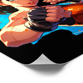 Stark zuschlagende Kickboxerin Poster (Ecke)