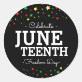 Starkcluster Celebrate Juneteenth Black RYGB Runder Aufkleber (Vorderseite)