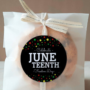 Starkcluster Celebrate Juneteenth Black RYGB Runder Aufkleber