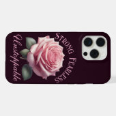 Starke Angst unaufhaltsam & rosa Rose T - Shirt iPhone Hülle (Rückseite (Horizontal))