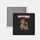 Starke Autismus-Mama Bewusstsein für Mutter Black Magnet (Vorderseite/Rückseite)