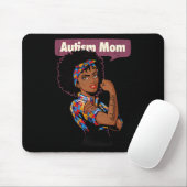 Starke Autismus-Mama Bewusstsein für Mutter Black Mousepad (Mit Mouse)