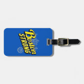 Starke Boston-Stadt erinnert sich auf Blau Gepäckanhänger (Vorderseite horizontal)