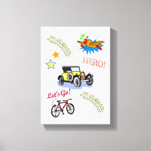 Starke Canvas Print Hero Bicycle Car Flugzeug Leinwanddruck (Vorderseite)